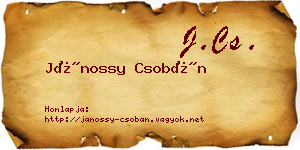 Jánossy Csobán névjegykártya